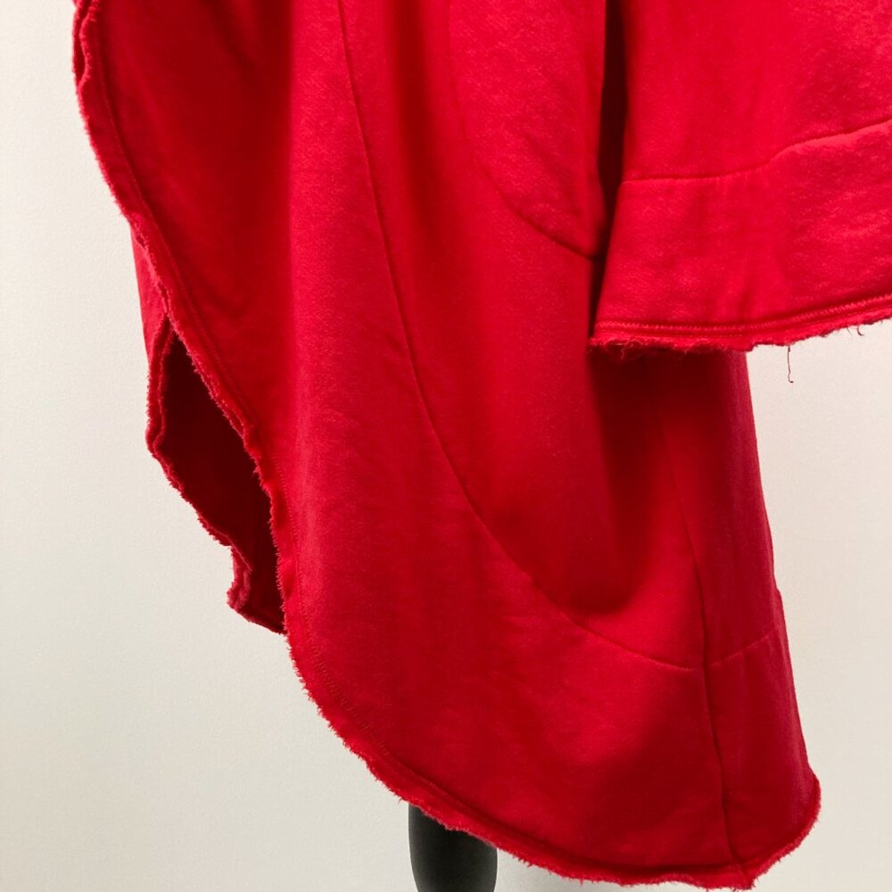 Bryn Walker Didion Wrap Coat in Rosehip Fleece Size M Bamboo Organic Cotton Red - Picture 8 of 12